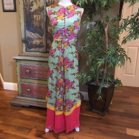 Satya Fusion Maxi Dress Roses Size 12 - Picture 1 of 4